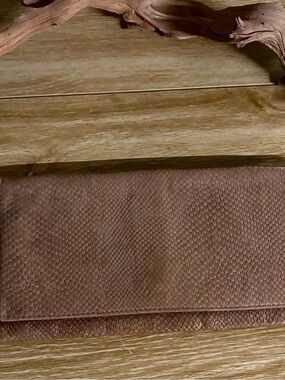 Etui London- Python Taupe Fold Over Clutch